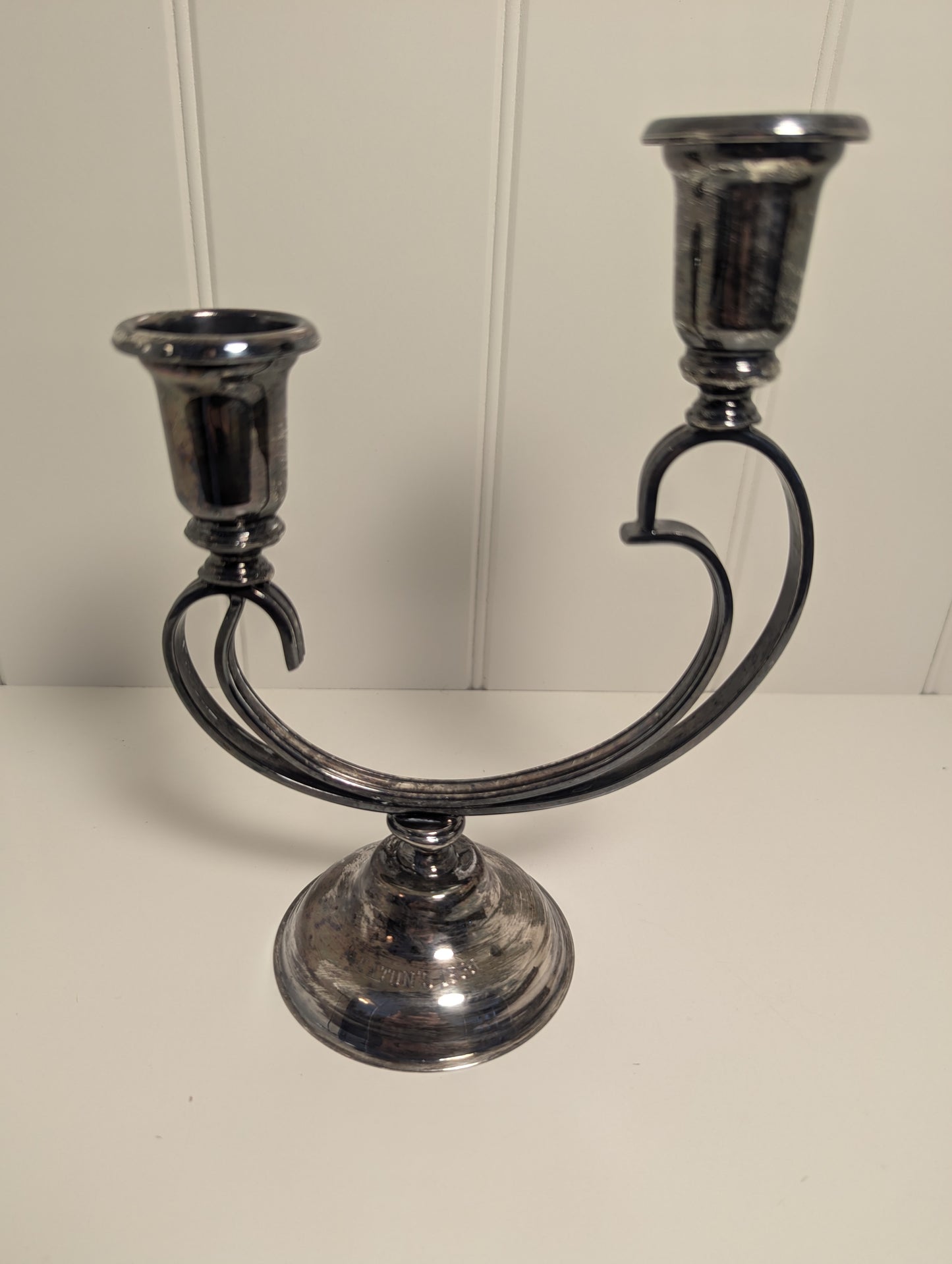 Silver plated vintage candle holder