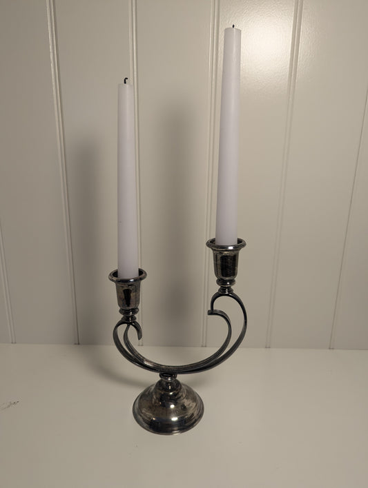 Silver plated vintage candle holder